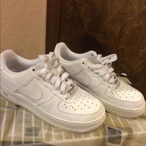 Boys White Nike Air Force ones