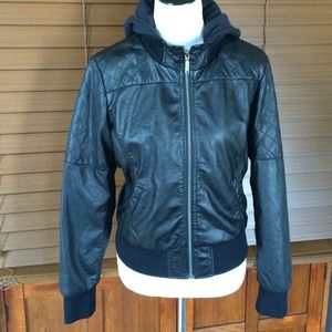 Black faux leather jacket