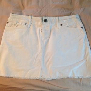 American Eagle white denim mini skirt