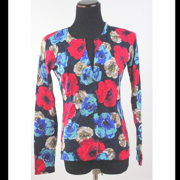 Charter Club Petite Floral Print Cardigan - Picture 1 of 2