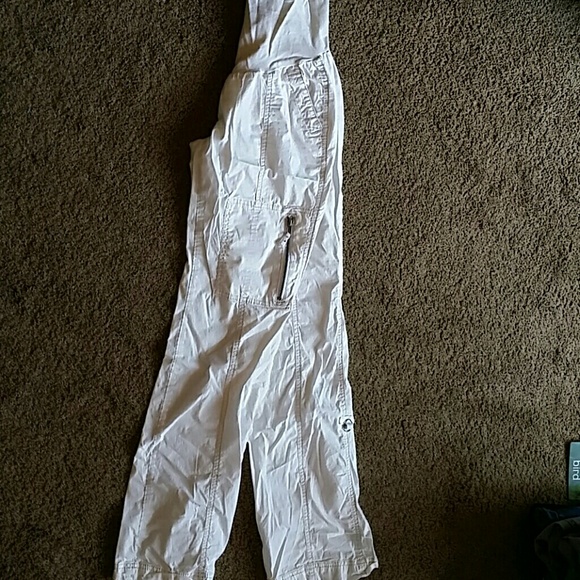 White maternity pants
