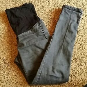 Dark gray skinny maternity pants