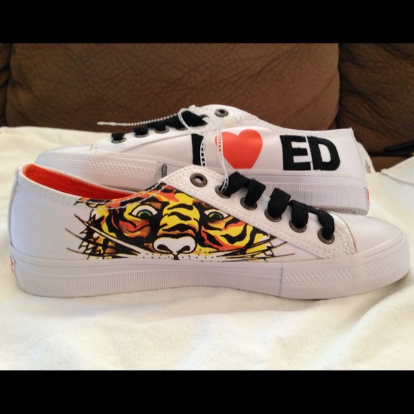 Ed Hardy I Heart Ed White Sneakers