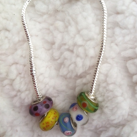 BUNDLEDNEW 925 Plated Beacelet 5 Beads Stamped 925 - Picture 2 of 4