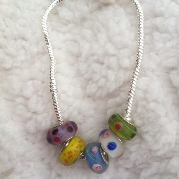 BUNDLEDNEW 925 Plated Beacelet 5 Beads Stamped 925 - Picture 3 of 4