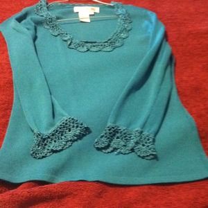 Lace turquoise shirt