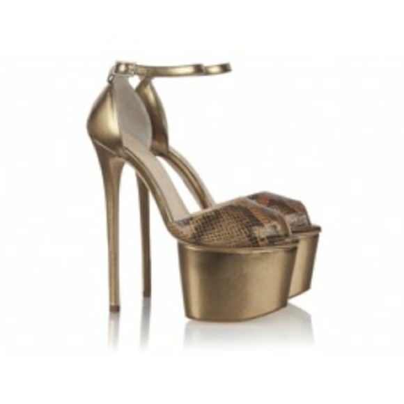 Olcay Gulsen 7 in Snake Ankle Peep Toe Pump