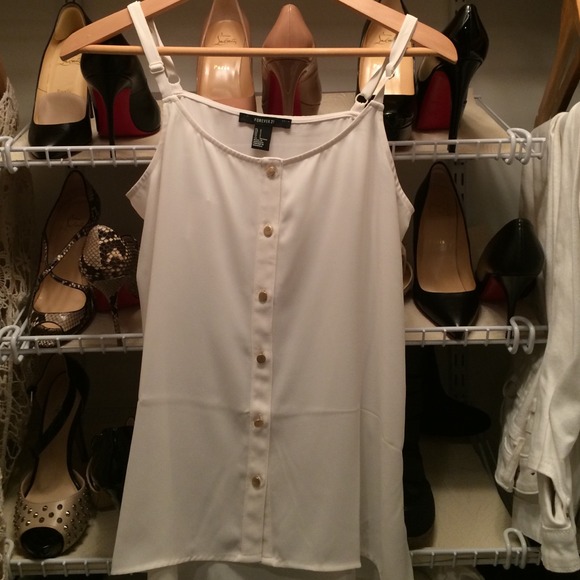 White chiffon tank top