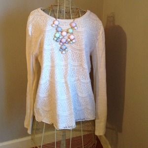 Lace sweater and lace blouse