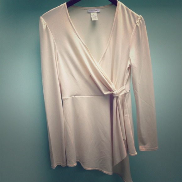 Gabriella Rossi tan wrap blouse