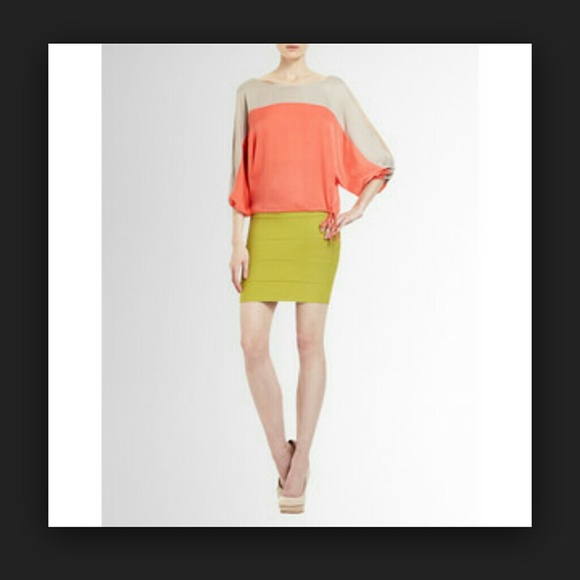 Bcbgmaxazria color block orange top