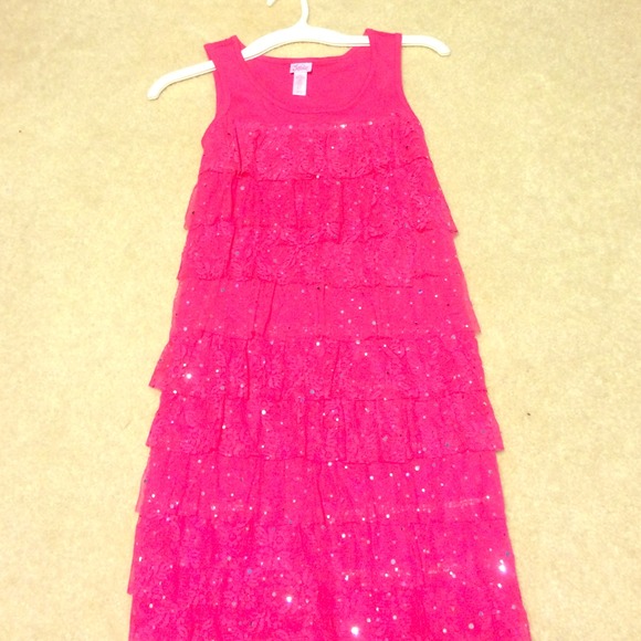 Justice Dresses Justice Floral Ruffled Sparkly Dress Poshmark