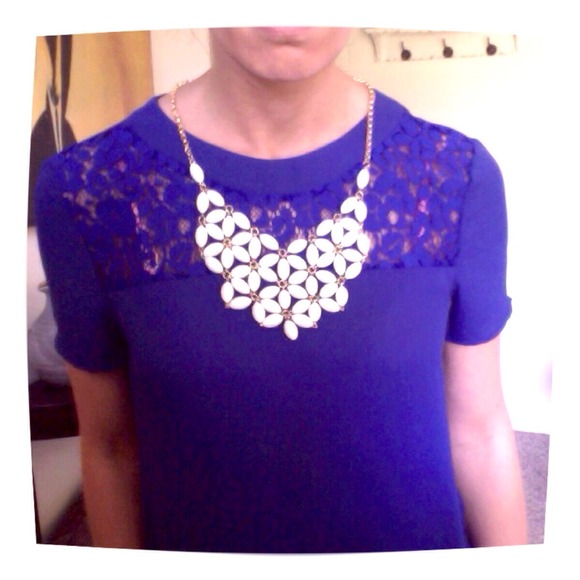 Blue Lace Accent Tunic Dress - Picture 3 of 3