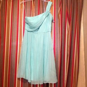 J. Crew Lucienne dress in Sunwashed Aqua.