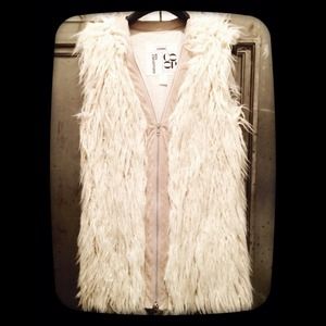 Barneys off-white sheep fur vest