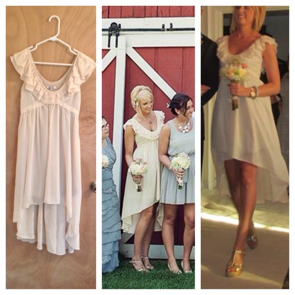 🚫SOLD🚫 Minuet cream hi-low ruffle dress - Picture 2 of 4