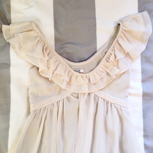 🚫SOLD🚫 Minuet cream hi-low ruffle dress - Picture 4 of 4