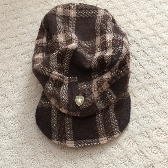 OBEY brown plaid paper boy hat