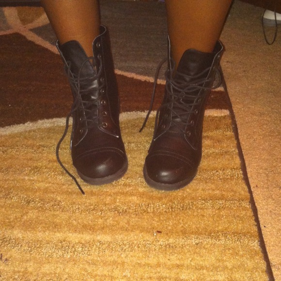 Short black combat boots