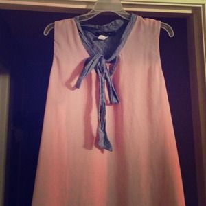 Pink and blue flow blouse