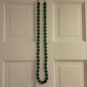 Chunky green and gold long necklacr