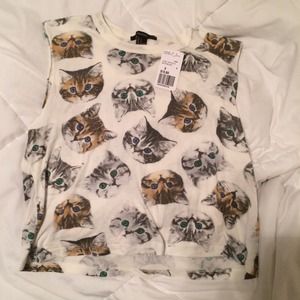 - cute cats crop top -