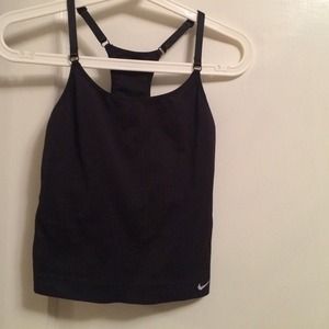 Dri-fit Nike running crop top; built-in sports bra