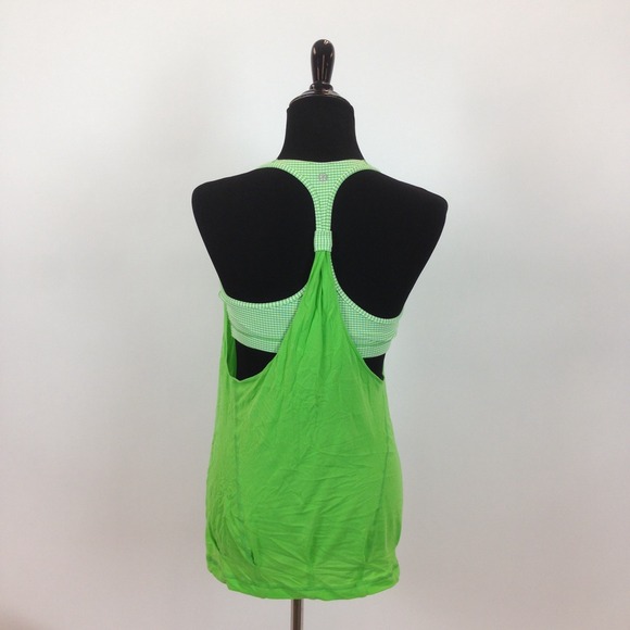 Sold: Green Gingham Practice Freely Tank - Picture 3 of 4