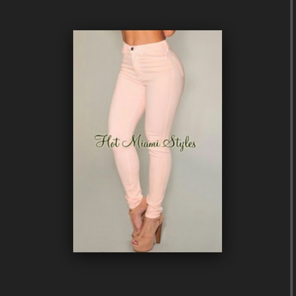 Size 7\8 High wasted powder pink skinny jeans