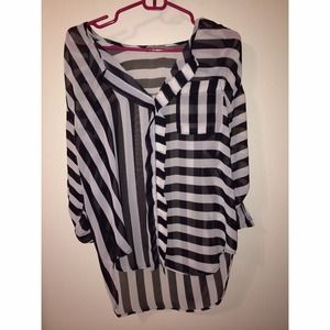 Striped white and white blouse