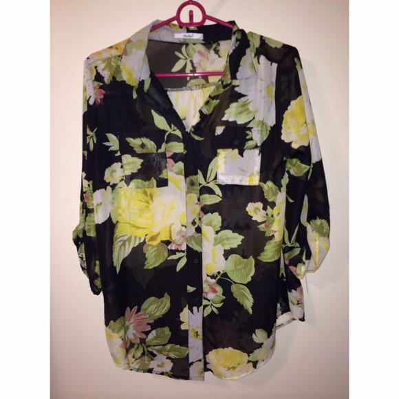 Black Floral Blouse