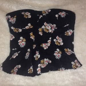 Urban outfitters strapless floral top