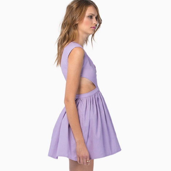 Lavender Cutout Dress - Picture 2 of 4