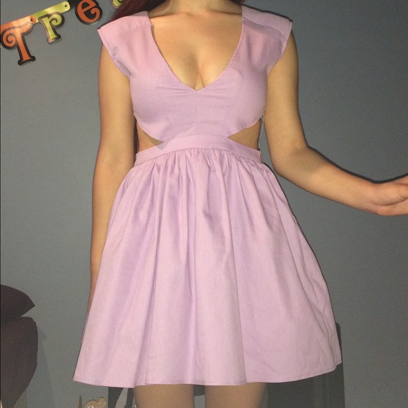 Lavender Cutout Dress - Picture 4 of 4
