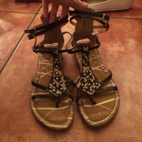 Sam💞Libby gladiator cheetah print sandals