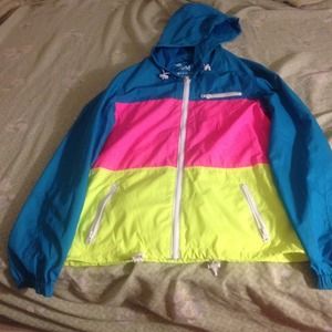 Neon color block windbreaker
