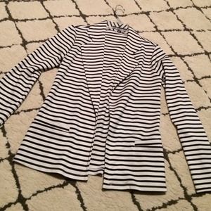 Forever 21 Black White Striped Jacket Blazer