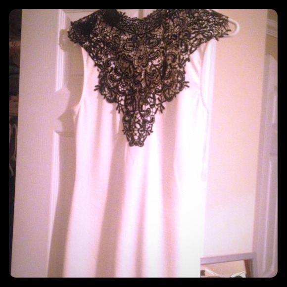 White dress with lace.