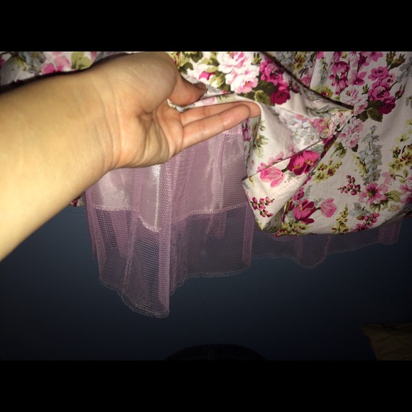 Floral Strapless Dress - Picture 3 of 4