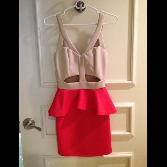 Peplum cut-out dress
