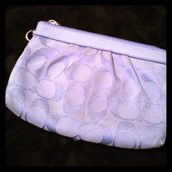 Light Blue Coach Wristlet