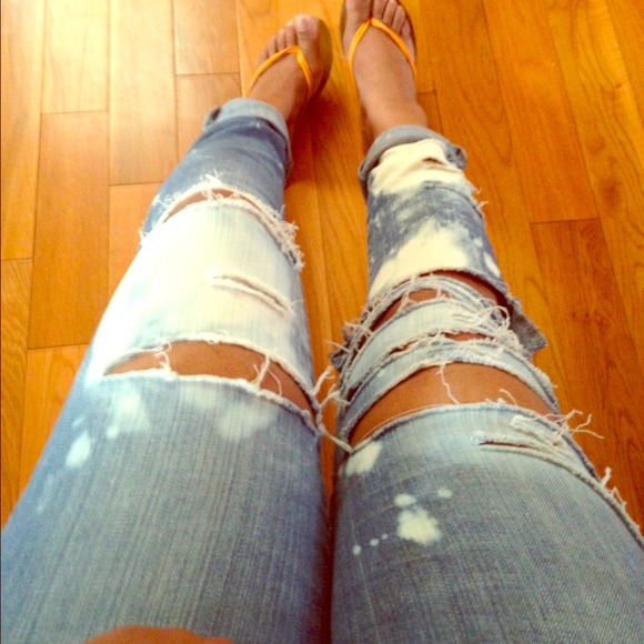 Custom made ripped jeans
