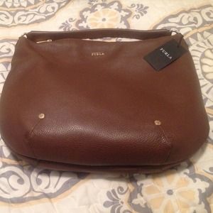 SOLD!!! FURLA brown pebbled leather hobo