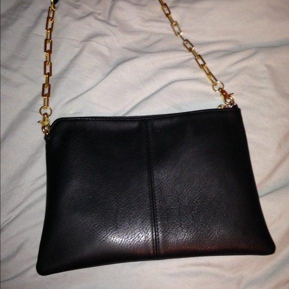 SOLD on another site. Black Leather shoulder bag
