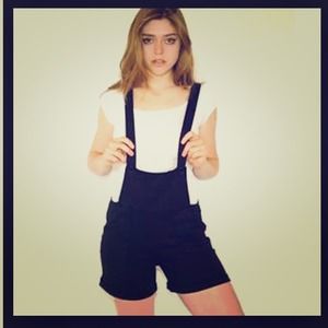 AMERICAN APPAREL COTTON OVERALLS IN BLACK