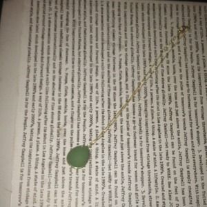 Jade and gold vintage inspired necklace