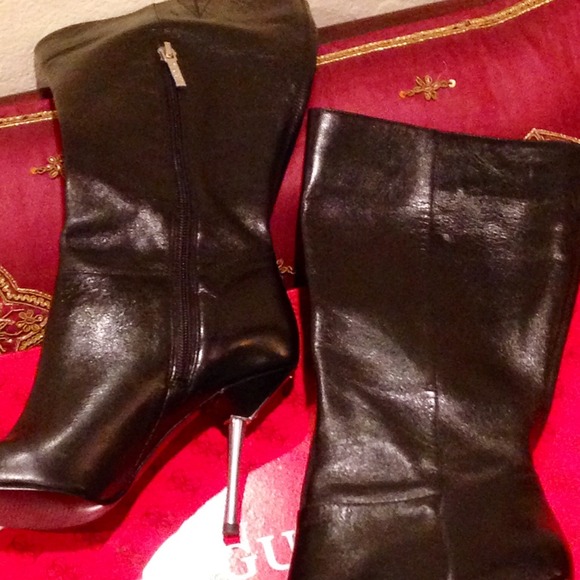 GUESS Leather mid-calf boots - Picture 4 of 4