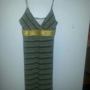 Gold n green glittery dress