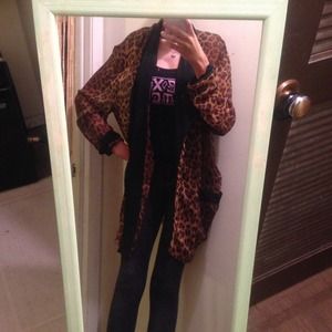 Cheetah print see thru robe