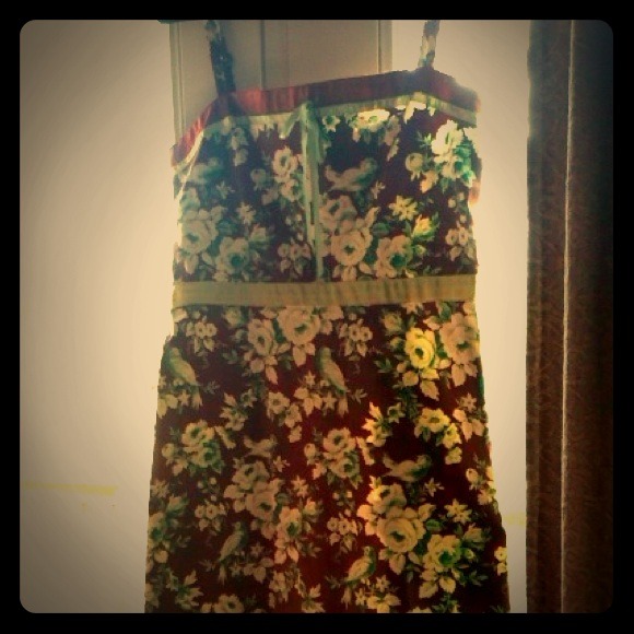 Sold on ebay.Anthropologie summer bird print dress - Picture 1 of 4
